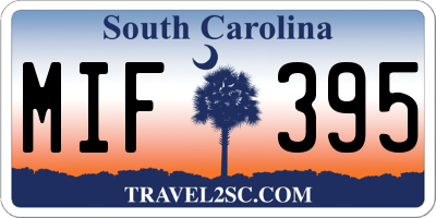 SC license plate MIF395