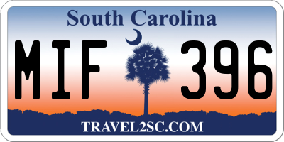 SC license plate MIF396