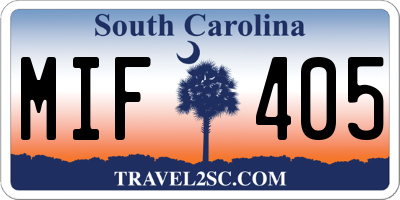 SC license plate MIF405