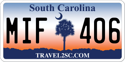 SC license plate MIF406