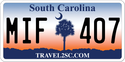 SC license plate MIF407