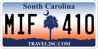 SC license plate MIF410