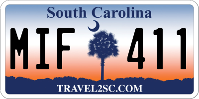 SC license plate MIF411