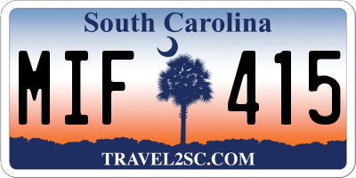 SC license plate MIF415
