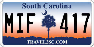 SC license plate MIF417
