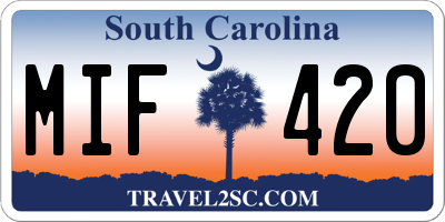SC license plate MIF420