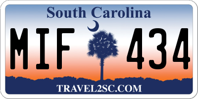 SC license plate MIF434