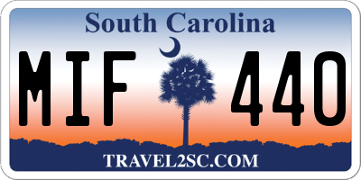 SC license plate MIF440