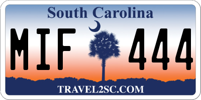 SC license plate MIF444
