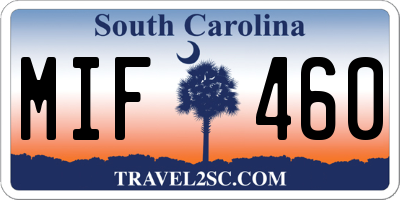 SC license plate MIF460