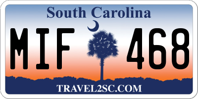 SC license plate MIF468