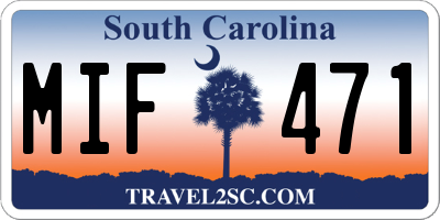 SC license plate MIF471