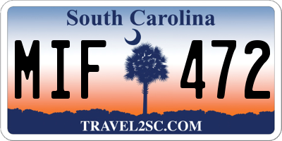 SC license plate MIF472
