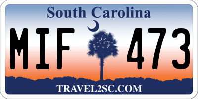 SC license plate MIF473