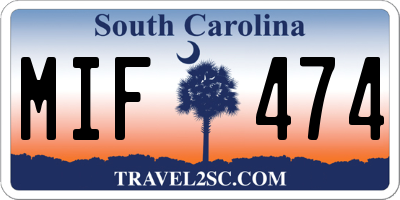 SC license plate MIF474