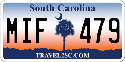 SC license plate MIF479
