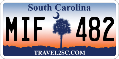 SC license plate MIF482