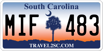 SC license plate MIF483