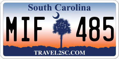 SC license plate MIF485