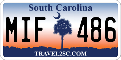 SC license plate MIF486