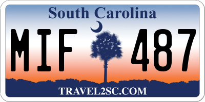 SC license plate MIF487