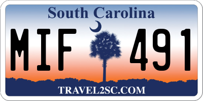 SC license plate MIF491