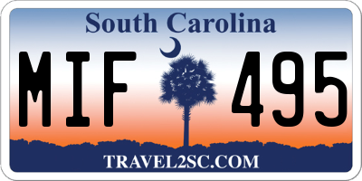 SC license plate MIF495