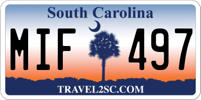 SC license plate MIF497