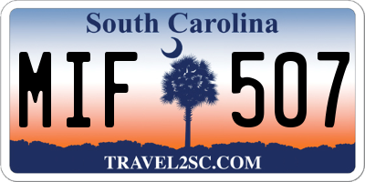 SC license plate MIF507
