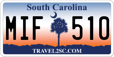 SC license plate MIF510