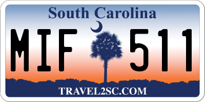SC license plate MIF511