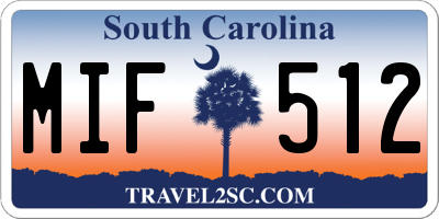 SC license plate MIF512