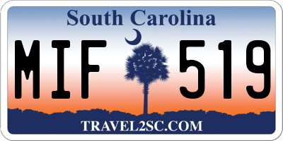 SC license plate MIF519