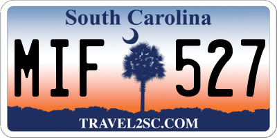 SC license plate MIF527