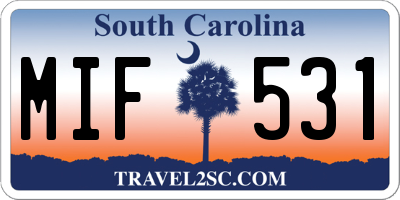 SC license plate MIF531