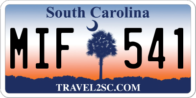 SC license plate MIF541