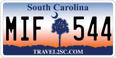 SC license plate MIF544