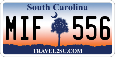 SC license plate MIF556