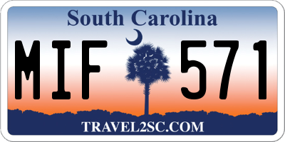 SC license plate MIF571