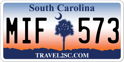 SC license plate MIF573
