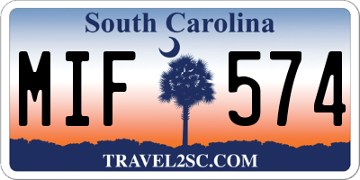 SC license plate MIF574