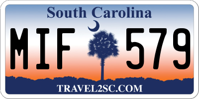 SC license plate MIF579