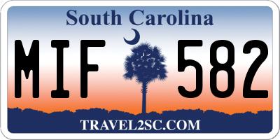 SC license plate MIF582