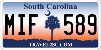 SC license plate MIF589