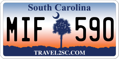 SC license plate MIF590