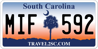 SC license plate MIF592