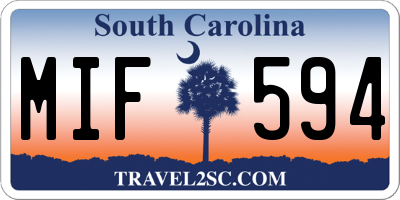 SC license plate MIF594