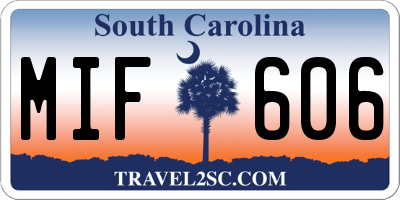 SC license plate MIF606