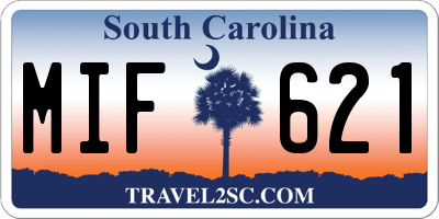 SC license plate MIF621