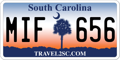 SC license plate MIF656